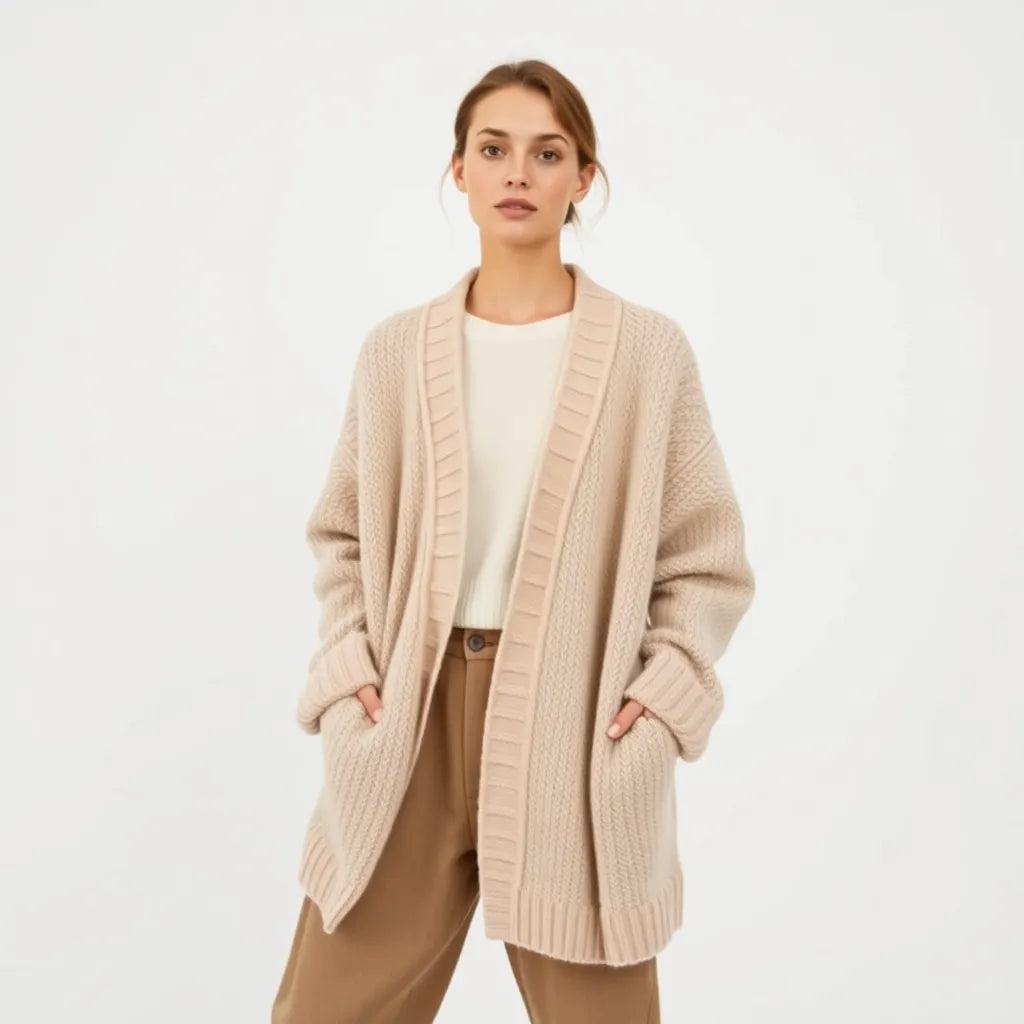 Kardigan Damski Oversize – Beige